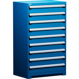 Rousseau Metal Inc. R5AEE-5813KD-055 Rousseau Metal Heavy Duty Modular Drawer Cabinet 9 Drawer Full Height 36"W - Avalanche Blue image.