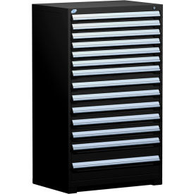 Rousseau Metal Inc. R5AEE-5817KD-091 Rousseau Metal Heavy Duty Modular Drawer Cabinet 14 Drawer Full Height 36"W - Black image.