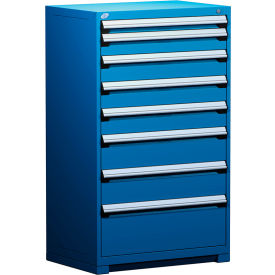 Rousseau Metal Inc. R5AEE-5825KD-055 Rousseau Metal® Heavy Duty Modular Cabinet, 8 Drawers, 36"W x 24"D x 60"H, Avalanche Blue image.