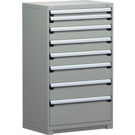 Rousseau Metal Inc. R5AEE-5825KD-071 Rousseau Metal Heavy Duty Modular Drawer Cabinet 8 Drawer Full Height 36"W - Light Gray image.