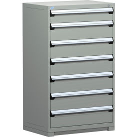 Rousseau Metal Inc. R5AEE-5833KD-071 Rousseau Metal Heavy Duty Modular Drawer Cabinet 7 Drawer Full Height 36"W - Light Gray image.