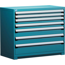 Rousseau Metal Inc. R5AHE-3801KD-051 Rousseau Metal® Heavy Duty Modular Cabinet, 7 Drawers, 48"W x 24"D x 40"H, Everest Blue image.