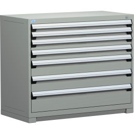 Rousseau Metal Inc. R5AHE-3801KD-071 Rousseau Metal® Heavy Duty Modular Cabinet, 7 Drawers, 48"W x 24"D x 40"H, Light Gray image.