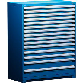 Rousseau Metal Inc. R5AHE-5805KD-055 Rousseau Metal Heavy Duty Modular Drawer Cabinet 15 Drawer Full Height 48"W - Avalanche Blue image.