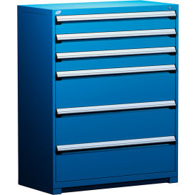 Rousseau Metal Inc. R5AHE-5807KD-055 Rousseau Metal Heavy Duty Modular Drawer Cabinet 6 Drawer Full Height 48"W - Avalanche Blue image.