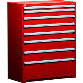 Rousseau Metal Inc. R5AHE-5809KD-081 Rousseau Metal Heavy Duty Modular Drawer Cabinet 8 Drawer Full Height 48"W - Red image.