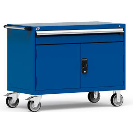 Rousseau Metal Inc. R5BHE-3013KD-055 Rousseau Metal 1 Drawer Heavy-Duty Mobile Modular Drawer Cabinet - 48"Wx24"Dx37-1/2"H Avalanche Blue image.