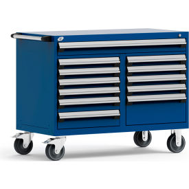 Rousseau Metal Inc. R5GHG-3003KD-055 Rousseau Metal 12 Drawer Mobile Multi-Drawer Cabinet - 48"Wx27"Dx37-1/2"H Avalanche Blue image.