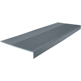 Roppe Corporation 36803P150 Rubber Ribbed Stair Tread Square Nose 12.25" x 36" Dark Gray image.