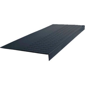 Roppe Corporation 36981P100 Rubber Raised Circular Stair Tread Square Nose 12.06" x 36" Black image.