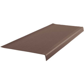 Roppe Corporation 42162P147 Vinyl Light Duty Ribbed Stair Tread Square Nose 12.41" x 42" Light Brown image.