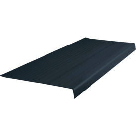 Roppe Corporation 42181P100 Vinyl Heavy Duty Ribbed Stair Tread Square Nose 12.5" x 42" Black image.