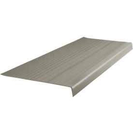 Roppe Corporation 48183P178 Vinyl Heavy Duty Ribbed Stair Tread Square Nose 12.5" x 48" Pewter image.