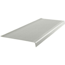 Roppe Corporation 72163P195 Vinyl Light Duty Ribbed Stair Tread Square Nose 12.41" x 72" Light Gray image.