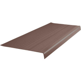 Roppe Corporation 72182P147 Vinyl Heavy Duty Ribbed Stair Tread Square Nose 12.5" x 72" Light Brown image.