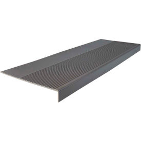 Roppe Corporation 72803P123 Rubber Light Duty Ribbed Stair Tread Square Nose 12.25" x 72" Charcoal image.