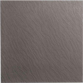 Roppe Corporation 9913P150 Slate Design Rubber Tile 19.69" x 19.69" x .125" Dark Gray image.