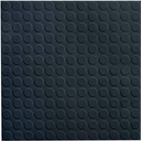 Roppe Corporation 9961P100 Raised Circular Design Rubber Tile 19.69" x 19.69" x .125" Black image.