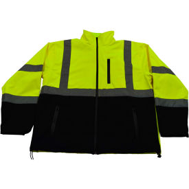 Petra Roc Two Tone Water Resistant Soft Shell Jacket, ANSI Class 3, Lime/Blk, 3X, LBSFJ1-C3-3XL