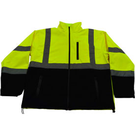 Petra Roc Two Tone Water Resistant Soft Shell Jacket, ANSI Class 3, Lime/Blk, M, LBSFJ1-C3-M Petra Roc Two Tone Water Resistant Soft Shell Jacket, ANSI Class 3, Lime/Blk, M, LBSFJ1-C3-M