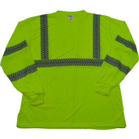 Petra Roc Lime Jersey Knit Pocket Long Sleeve T-Shirt, ANSI Class 3, Lime, S, LJTSL3-S