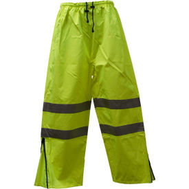 Petra Roc Inc LPP-CE-L Petra Roc Waterproof Drawstring Pants, ANSI Class E, 300D Oxford/PU Coating, Lime, L image.