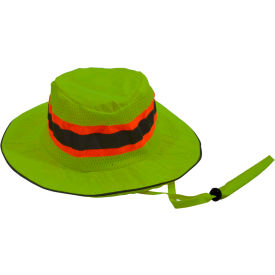 Petra Roc Hi-Visibility Full Brimmed Ranger Hat, Polyester Mesh/Oxford, Lime, L/XL