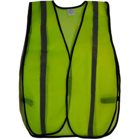 Petra Roc All Purpose Safety Vest W/Silver Reflective Tape, Polyester Mesh, Lime, One Size