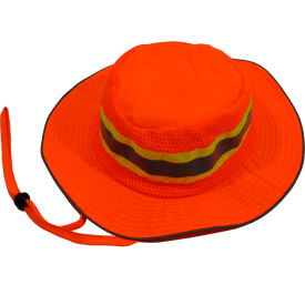 Petra Roc Hi-Visibility Full Brimmed Ranger Hat, Polyester Mesh/Oxford, Orange, S/M