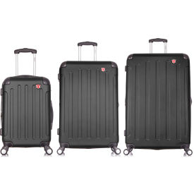 Rta Products Llc DKINTSML-BLK DUKAP Intely 3-Piece Smart Hardside Luggage Set 20"/28"/32" - USB & Integrated Weight Scale - Black image.