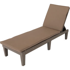 Oslo Reclining Sun Lounger Gray with Beige Cushions view 2