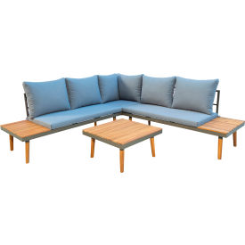 Rta Products Llc ODKSTE-GRE-AB DUKAP® Stellar Aluminum 5-Piece Sectional with Tables And Cushions image.