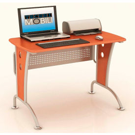 Rta Products Llc RTA-8338-DH33 Techni Mobili Computer Desk with Mobile CPU Caddy, 44"W x 24"D x 30"H, Dark Honey image.