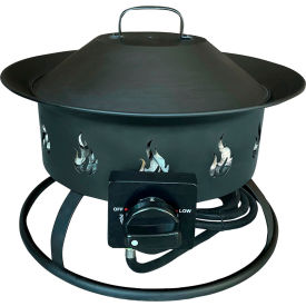 Round Portable Camp Fire Pit, Black view 2