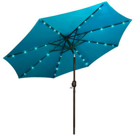 Hiland 10 Solar Market Umbrella with LED Lights Turquoise 