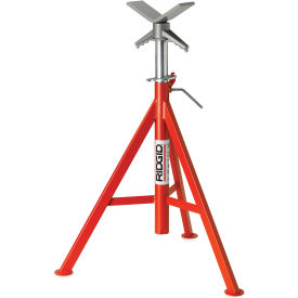 Ridge Tool Company 56662 RIDGID® Model No. Vj-99 V Head High Pipe Stand, 12" Max. Pipe Capacity, 28"-53" H image.