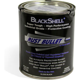 Rust Bullet LLC BSP Rust Bullet BlackShell Protective Coating and Topcoat Pint Can BSP image.