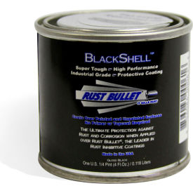 Rust Bullet LLC BSQP Rust Bullet BlackShell Protective Coating and Topcoat 1/4 Pint Can BSQP image.