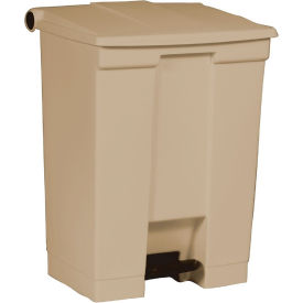 Rubbermaid Commercial Products FG614500BEIG Rubbermaid® Fire Safe Step On Plastic Container, 18 Gallon, Beige - FG614500BEIG image.