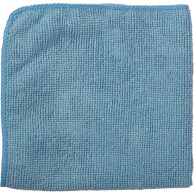 Rubbermaid Commercial Products 1820579 Rubbermaid Commercial Microfiber Economy Cloth 12" X 12" Blue, Polyester/Nylon, Blue, 24/PK image.