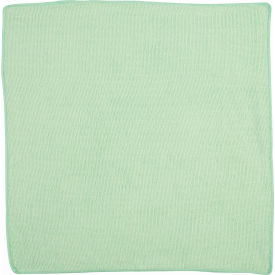 Rubbermaid Commercial Products 1820582 Rubbermaid Commercial Microfiber Economy Cloth 16" X 16" Green, Polyester/Nylon, Green, 24/PK image.