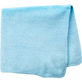 Rubbermaid Commercial Products 1820583 Rubbermaid Commercial Microfiber Economy Cloth 16" X 16" Blue, Polyester/Nylon, Blue, 24/PK image.