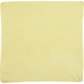 Rubbermaid Commercial Products 1820584 Rubbermaid Commercial Microfiber Economy Cloth 16" X 16" Yellow, Polyester/Nylon, Yellow, 24/PK image.