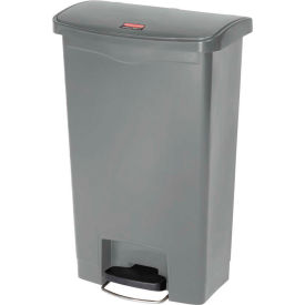 Rubbermaid Commercial Products 1883602 Rubbermaid® Slim Jim® Plastic Step On Container, Front Step - 13 Gallon, Gray - 1883602 image.