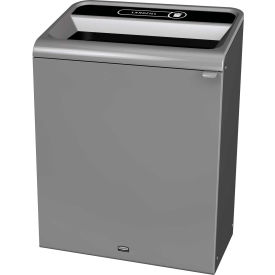 Rubbermaid Commercial Products 1961507 Rubbermaid® Configure Decorative Steel Trash Can, Landfill Lid, 45 Gallon, Grey Stenni image.