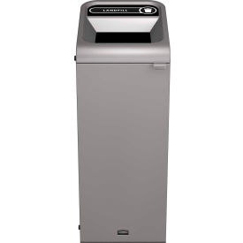 Rubbermaid Commercial Products 1961614 Rubbermaid® Configure Decorative Steel Trash Can, Landfill Lid, 15 Gallon, Grey Stenni image.