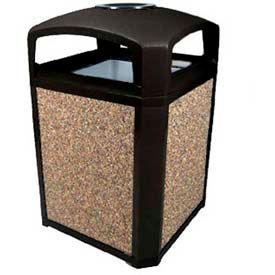 Landmark Series® 35 Gal. Classic Container W/ Dome Top And Ashtray - Black