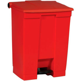 Rubbermaid Commercial Products FG614500RED Rubbermaid® Fire Safe Step On Plastic Container, 18 Gallon, Red - FG614500RED image.