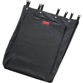 Rubbermaid Commercial Products FG635000BLA Rubbermaid® 6350 Step-On Linen Hamper Bag 13-3/8" x 19-7/8" x 29-1/4" PVC Lined, Black image.