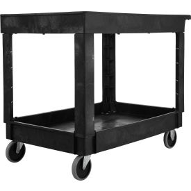 Rubbermaid® Plastic Utility Cart w/2 Shelves 500 lb. Capacity 40""L x 24""W x 31-1/4""H Black